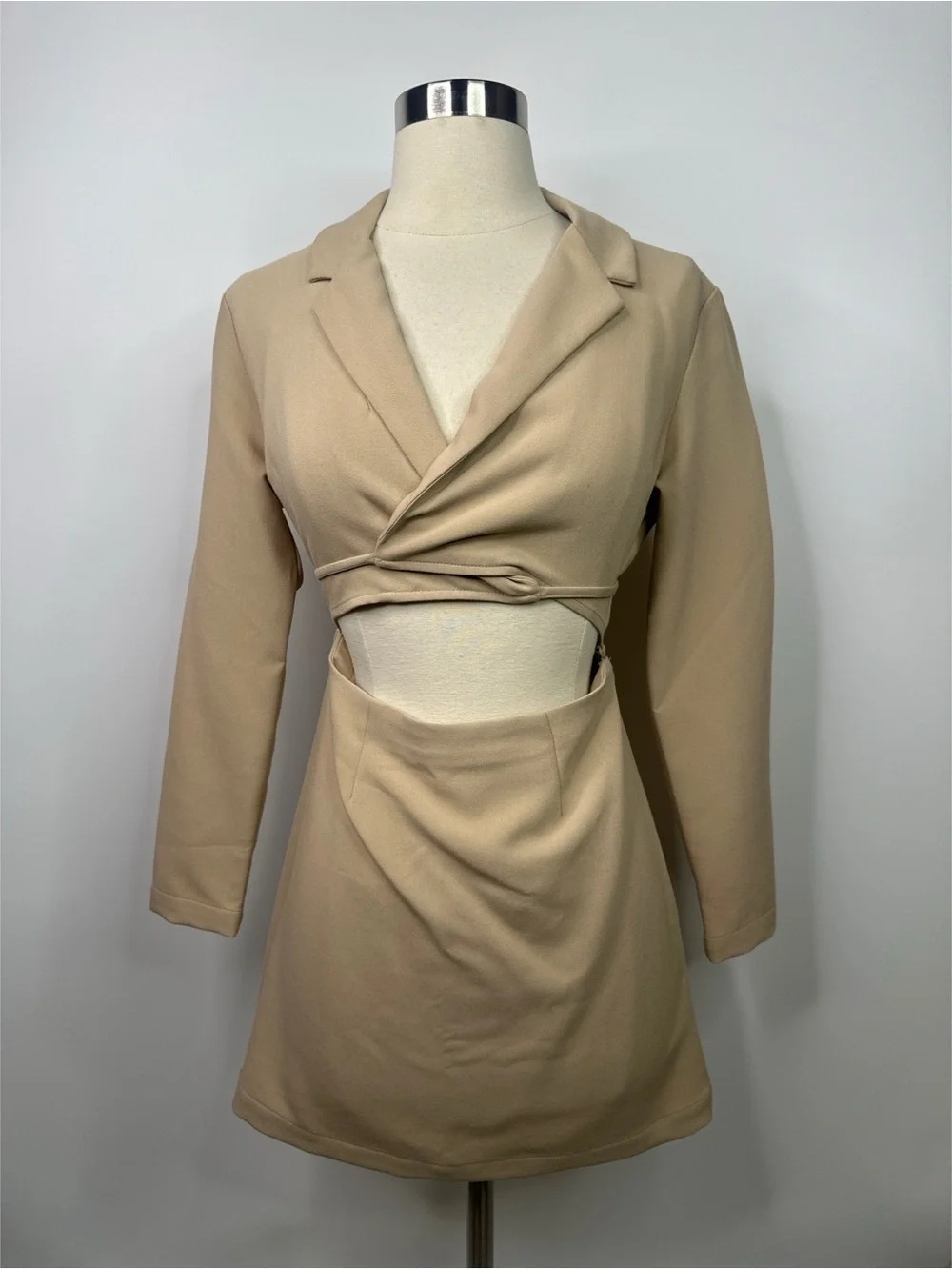 Abercrombie & Fitch Cutout Blazer Long Sleeve Mini Dress